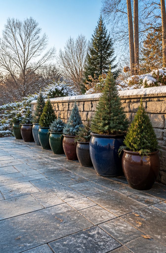 Winter Container Gardening with Evergreens: Plants for Cold Months 13 A winter container garden highlighting the importance of pot size.