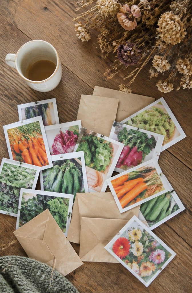 Gardeners exchanging seeds at a local seed swap event.