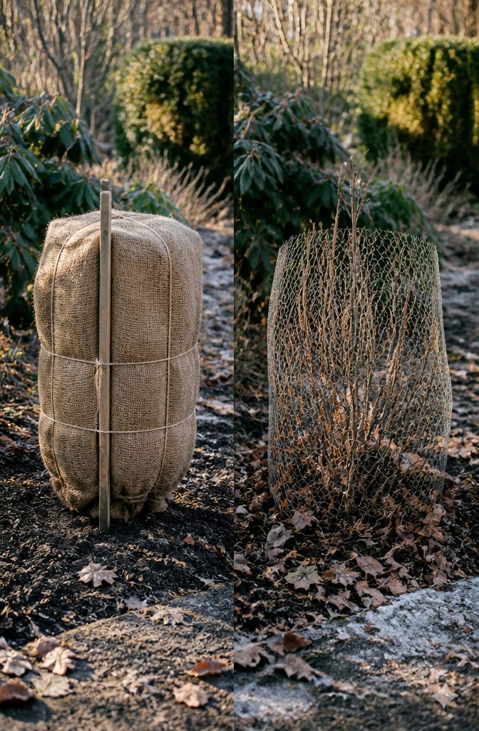 A table comparing frost protection methods for winter gardening.